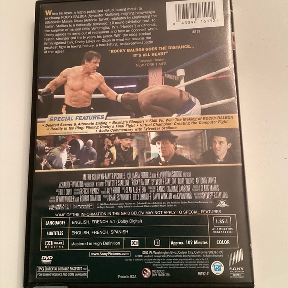 Rocky Balboa DVD (2006) – Sylvester Stallone – Special Edition with Bonus - Picture 2 of 2